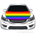 100 * 150 cm La bandiera della Coppa del Mondo Bandiera arcobaleno Bandiera del cofano dell&#39;auto Tessuto elastico alto